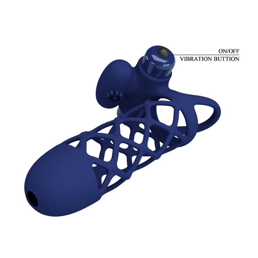PRETTY LOVE - GIANN ANELLO VIBRATORE CON GUAINA IN SILICONE BLU